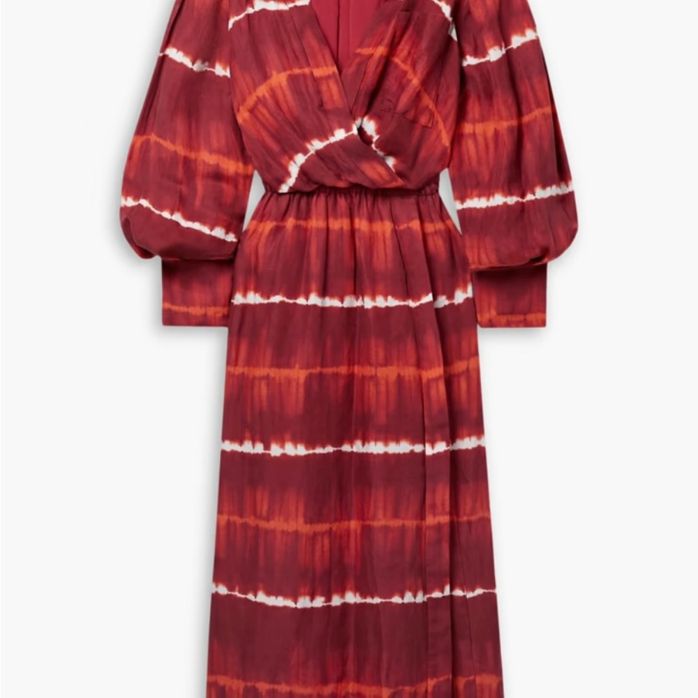 Altuzarra off-the-shoulder tie-dyed linen maxi dress
